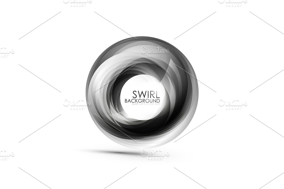 Abstract swirl banner, circle vector abstract background with copy space in Illustrations - product preview 8