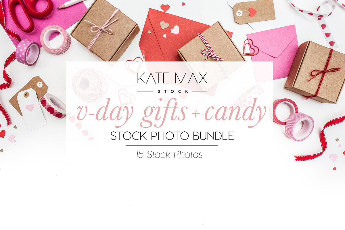 V-Day Gifts + Candy Photo Bundle  in Print Mockups - product preview 8