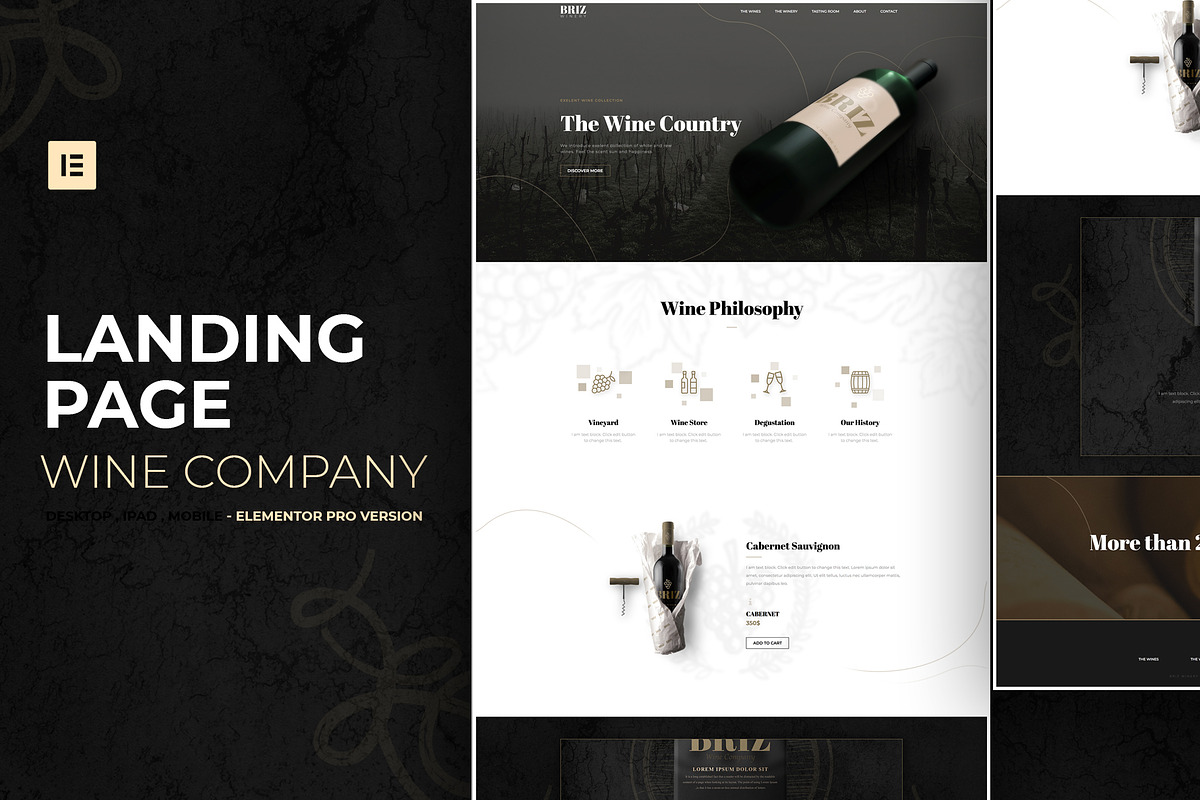 Wine Company - Elementor Pro Layout in Landing Page Templates - product preview 8