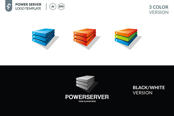 Power Server Logo in Logo Templates - product preview 3