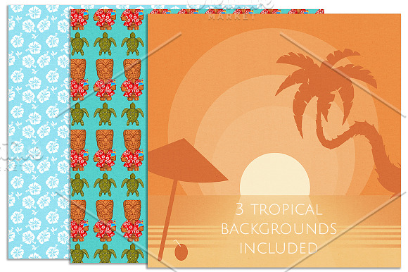 Luau Clip Art Graphics Set in Illustrations - product preview 2