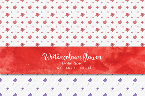 10 Watercolour digital paper in Patterns - product preview 1