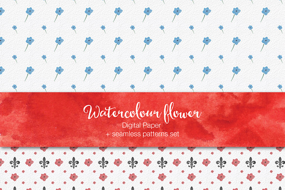 10 Watercolour digital paper in Patterns - product preview 2