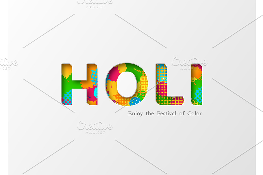 Holi holiday card. in Illustrations - product preview 8