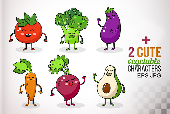 Cartoon funny vegetable. in Illustrations - product preview 2