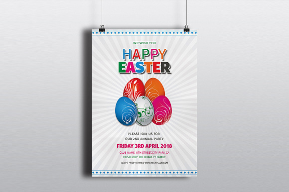 Happy Easter Party Flyer Template in Flyer Templates - product preview 3