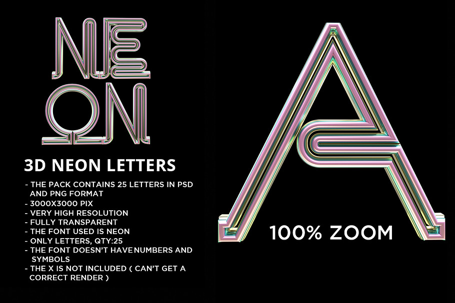 3D Neon Alphabet in Graphics - product preview 8
