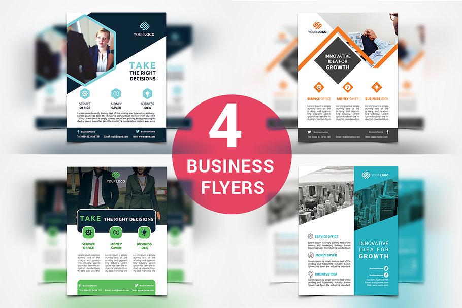 Business Flyers - 4 Templates in Flyer Templates - product preview 8