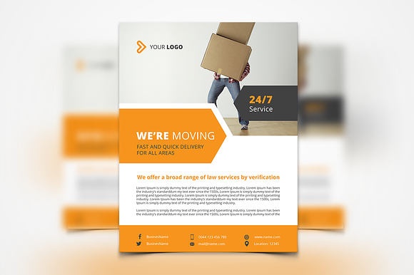 Moving Services Flyers in Flyer Templates - product preview 3