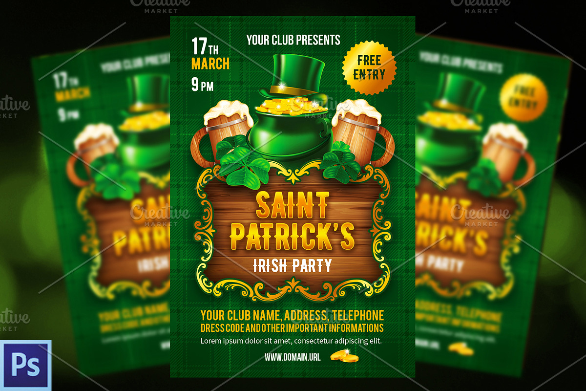 Saint Patricks Day Flyer Template in Flyer Templates - product preview 8