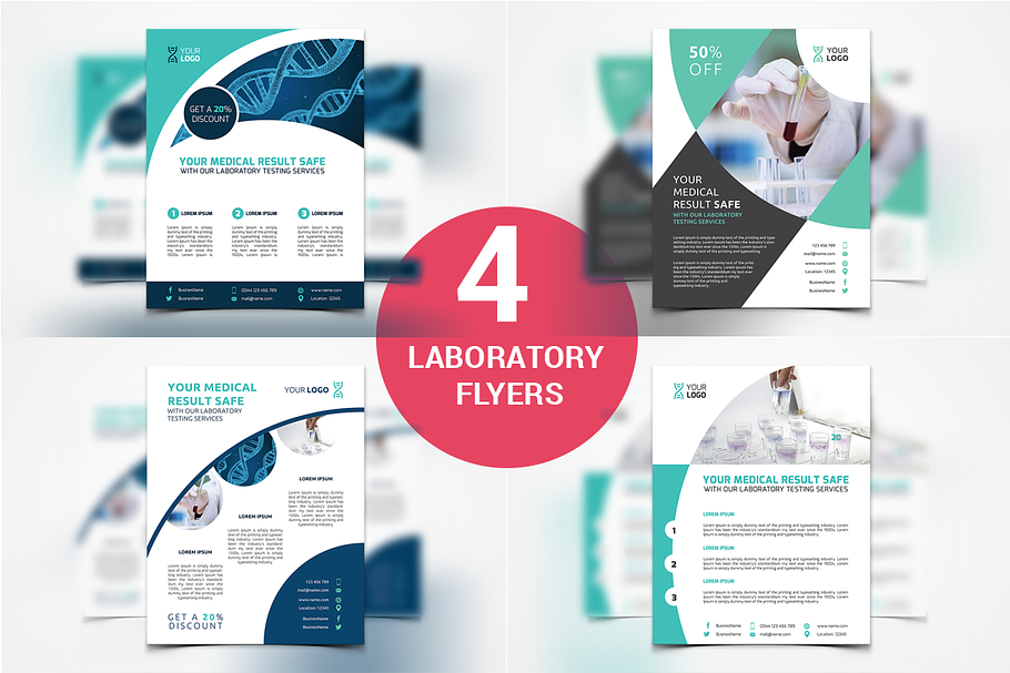 Laboratory Flyers - 4 Templates in Flyer Templates - product preview 8