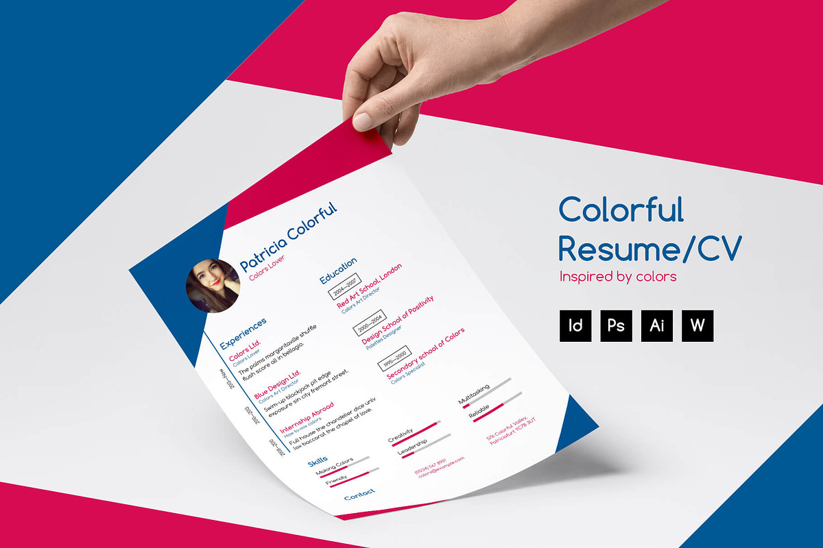 Colorful Resume/CV in Resume Templates - product preview 8