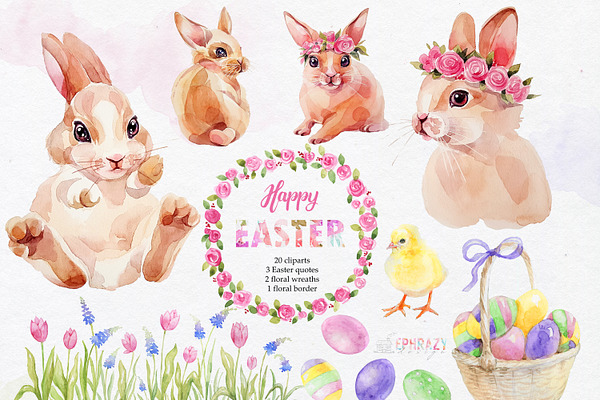 Easter clipart. Bunny clipart