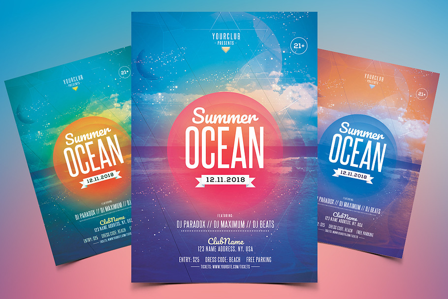 Summer Ocean - PSD Flyer Template in Flyer Templates - product preview 8