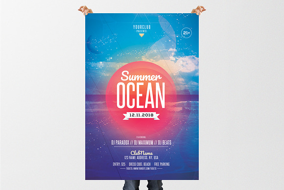Summer Ocean - PSD Flyer Template in Flyer Templates - product preview 1