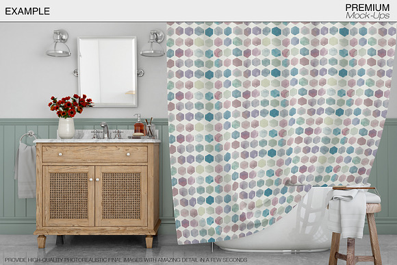 Bath Curtain Mockup Pack in Product Mockups - product preview 15
