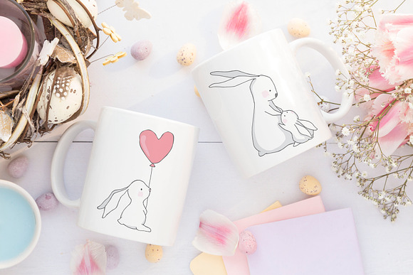 Double Mug Mockup - Spring/Easter in Product Mockups - product preview 1