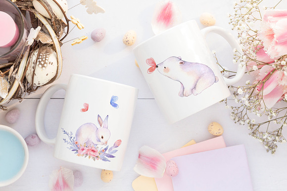 Double Mug Mockup - Spring/Easter in Product Mockups - product preview 2