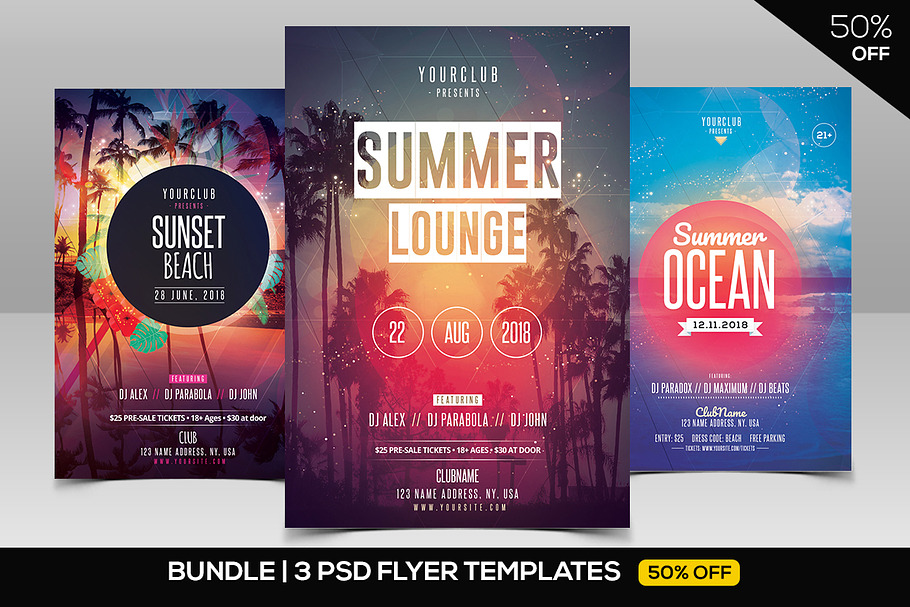 BUNDLE 50% OFF - 3 Summer PSD Flyers in Flyer Templates - product preview 8