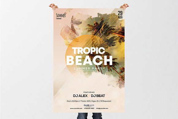 Tropic Beach - PSD Flyer Template in Flyer Templates - product preview 1