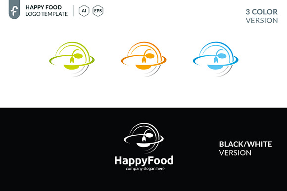 Happy Food Logo in Logo Templates - product preview 3