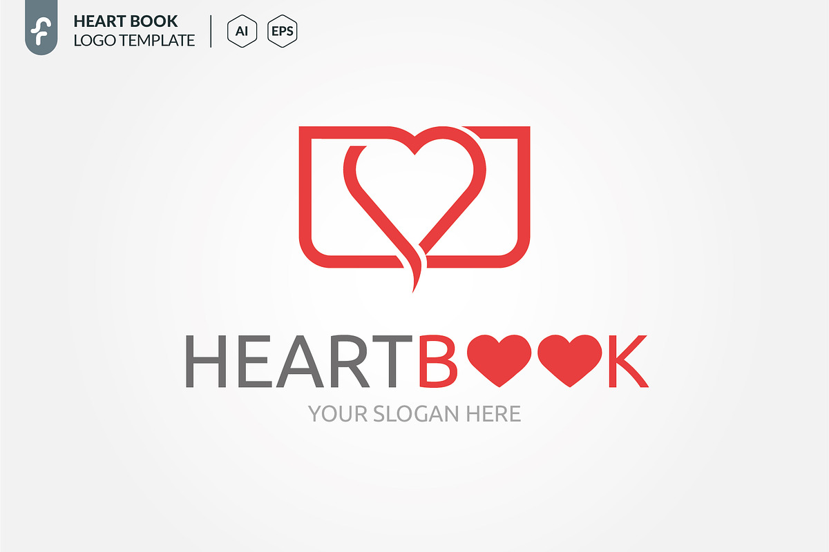 Heart Book Logo in Logo Templates - product preview 8
