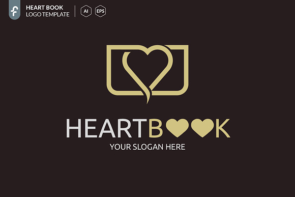 Heart Book Logo in Logo Templates - product preview 1