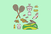Tennis equipment set