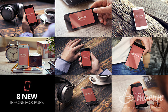Upgrade! 20 PSD iPhone Mockup 5s, 6 in Mobile & Web Mockups - product preview 1