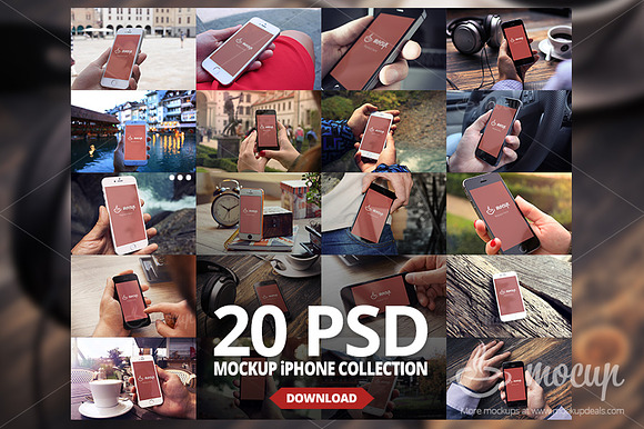 Upgrade! 20 PSD iPhone Mockup 5s, 6 in Mobile & Web Mockups - product preview 4