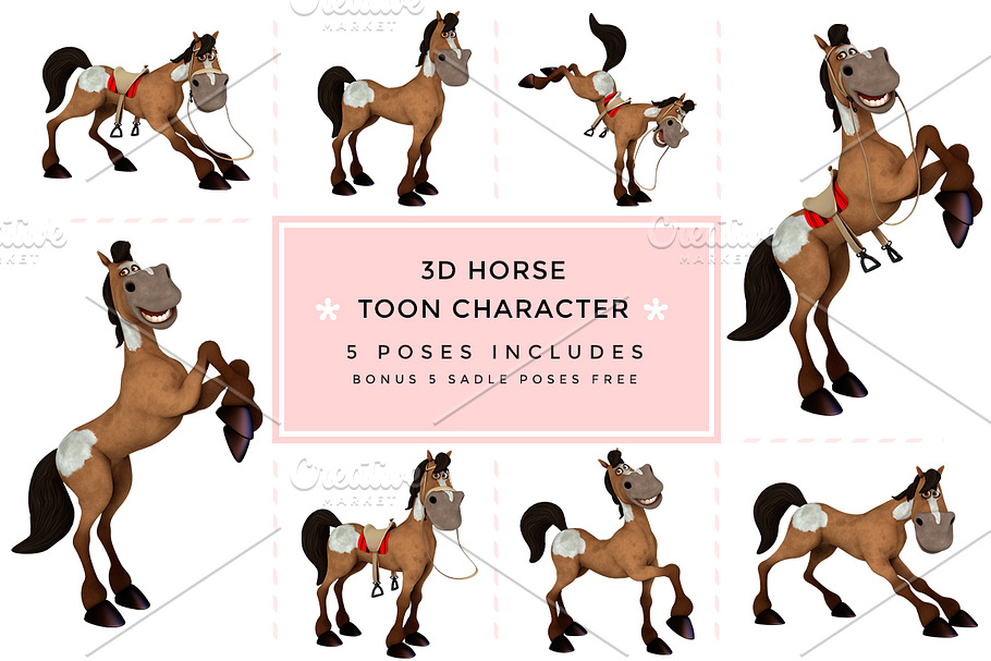 3D Character Toon Horse