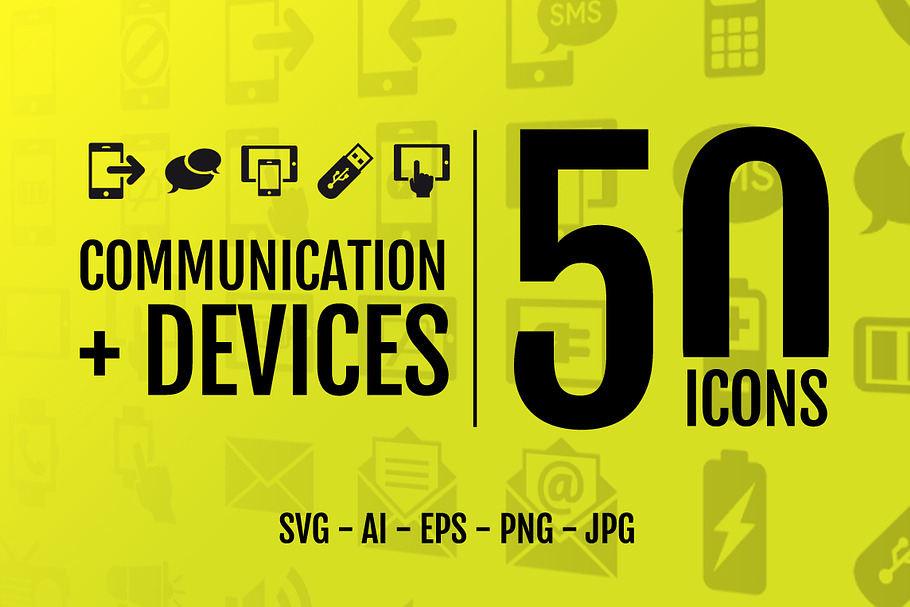 Comunication + Devices: 50 Icons