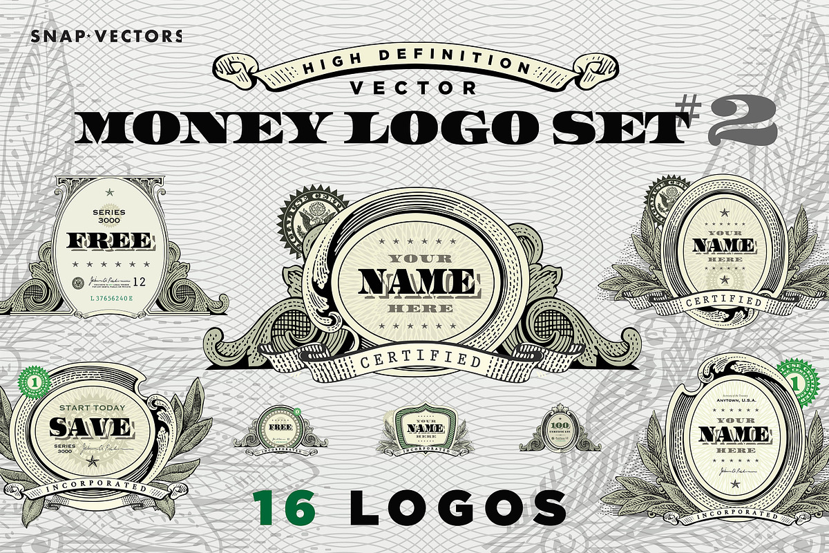 Vector Money Logo Set #2 in Logo Templates - product preview 8
