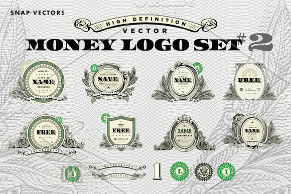 Vector Money Logo Set #2 in Logo Templates - product preview 1