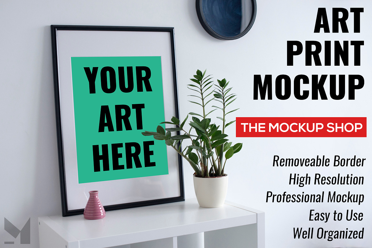 Modern Art Print Frame Mockup in Print Mockups - product preview 8