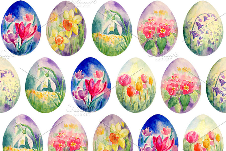 Spring Flower Easter Egg Pattern