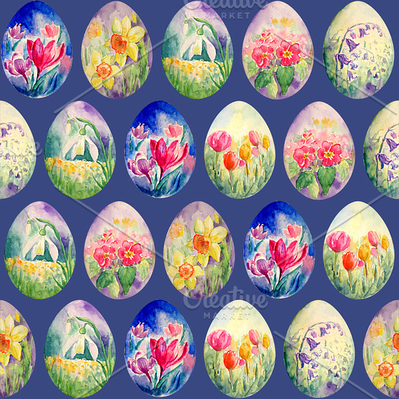 Spring Flower Easter Egg Pattern in Patterns - product preview 1