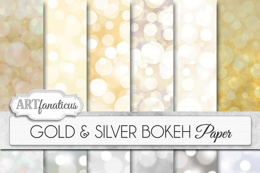 GOLD & SILVER BOKEH in Textures - product preview 8