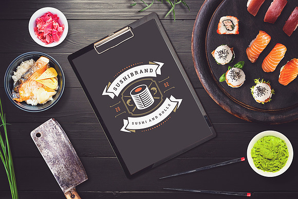 18 Sushi Bar Logos and Badges in Logo Templates - product preview 2