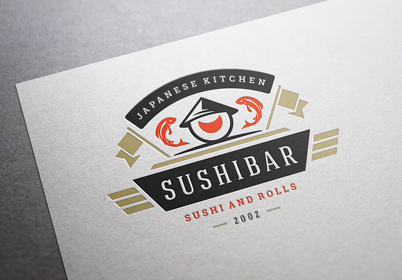 18 Sushi Bar Logos and Badges in Logo Templates - product preview 9