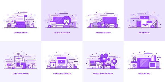 Flat Purple Color Conceptual icons in Flat Icons - product preview 4