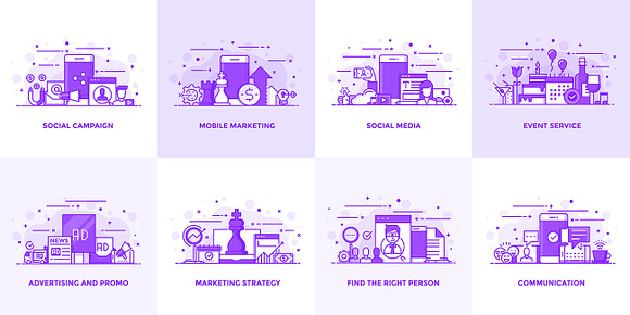 Flat Purple Color Conceptual icons in Flat Icons - product preview 5