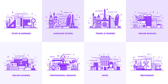 Flat Purple Color Conceptual icons in Flat Icons - product preview 7