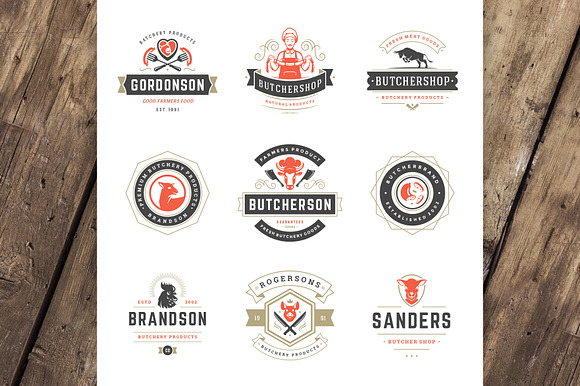 18 Meat Food Logos and Badges in Logo Templates - product preview 1
