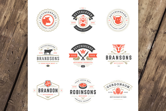 18 Meat Food Logos and Badges in Logo Templates - product preview 3