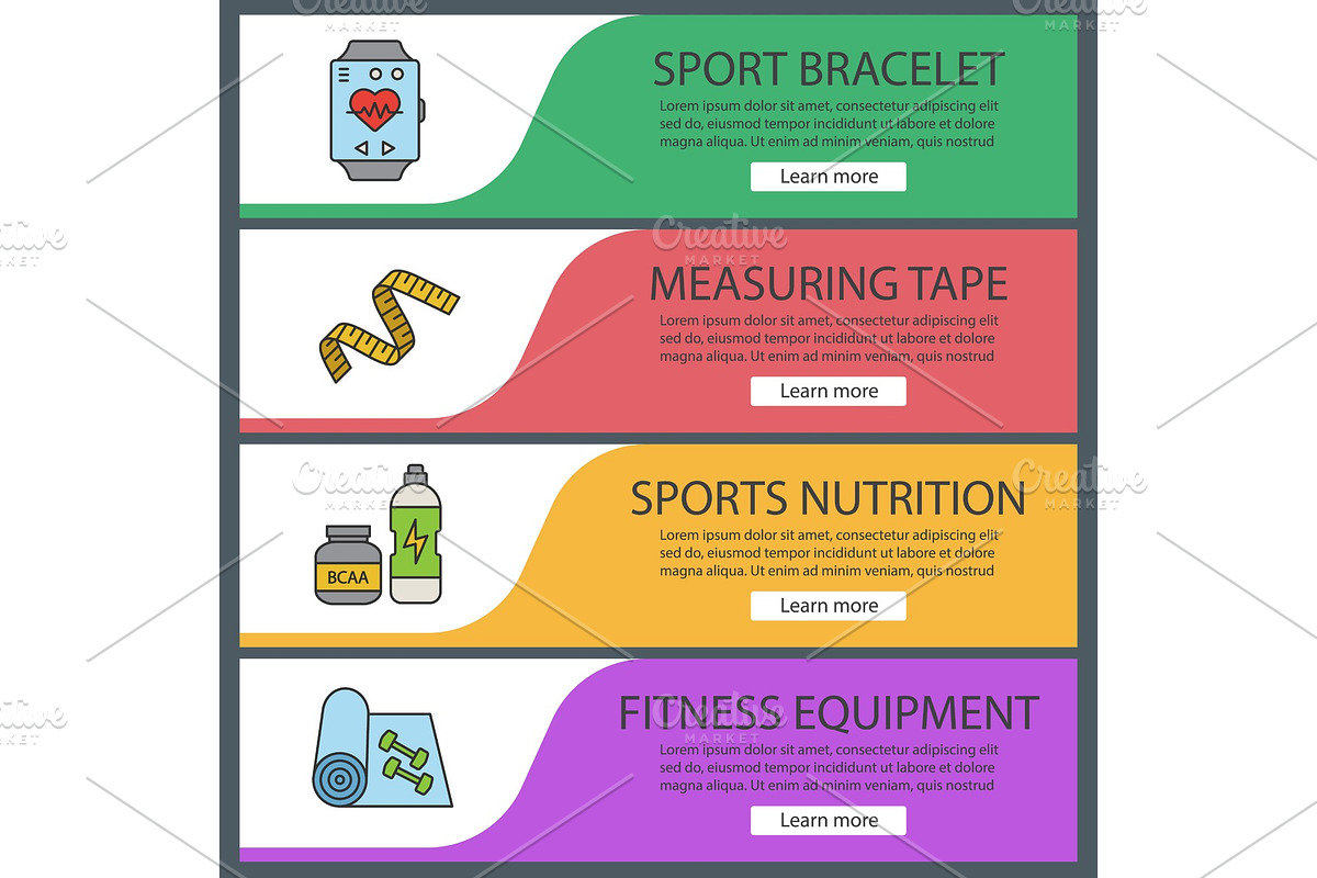 Fitness web banner templates set in Product Mockups - product preview 8