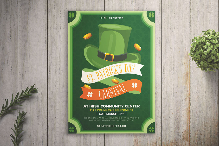 St. Patrick's Day Carnival Flyer in Flyer Templates - product preview 8