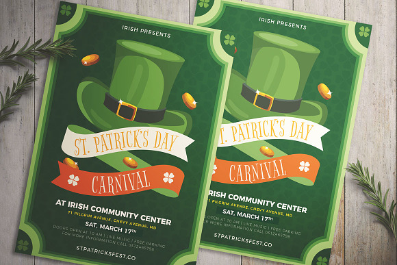 St. Patrick's Day Carnival Flyer in Flyer Templates - product preview 1