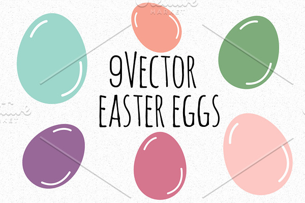 9 Vector Easter eggs