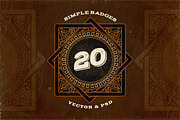 20 Simple Retro Logo Templates v.2